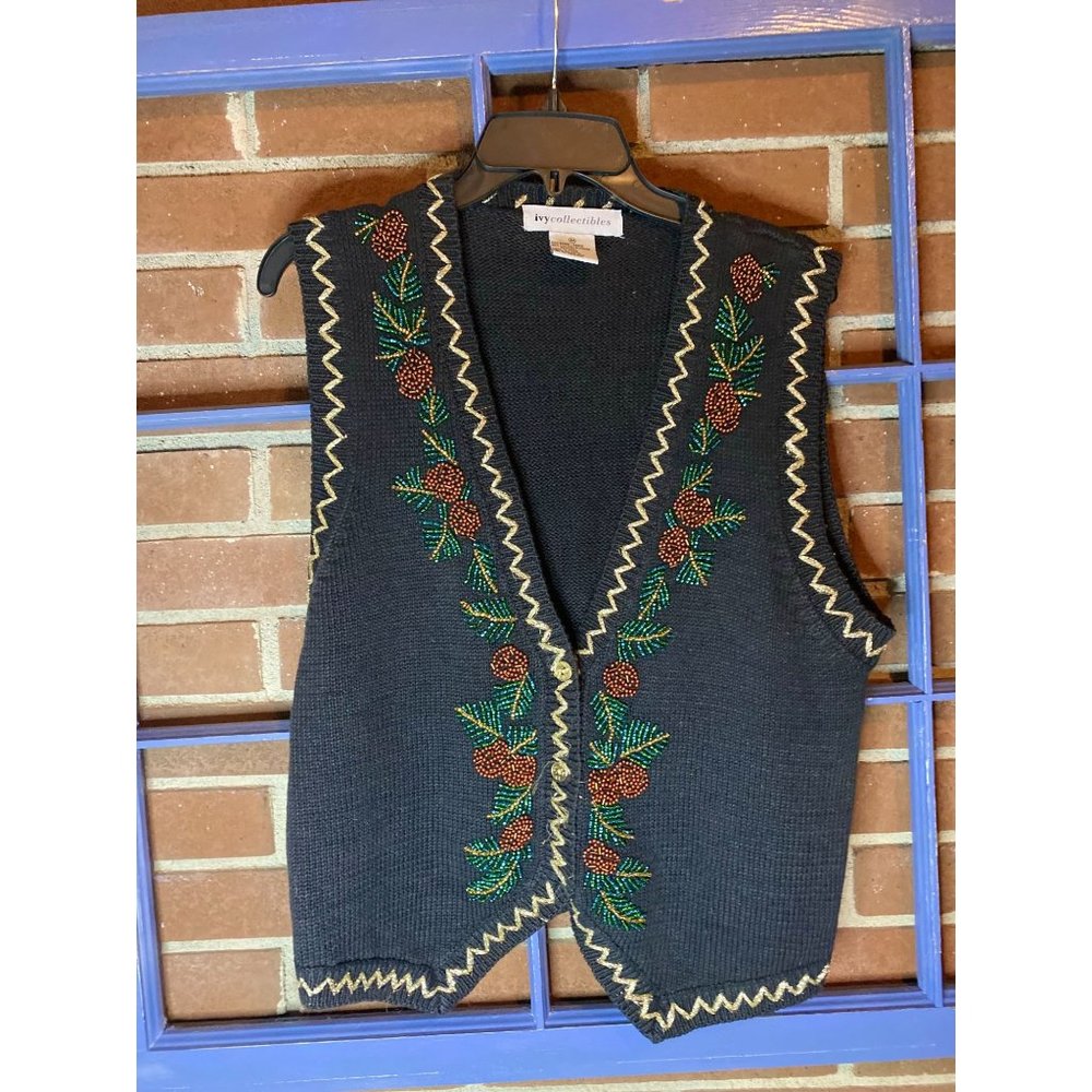 Ivy Collectibles Fall Beaded Vest M